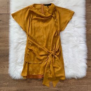 NWT House of Harlow 1960 x Revolve Floral Golden Yellow Mini Dress Medium